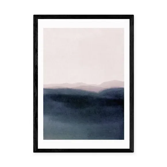 Dusk Scenery Wall Print - Navy