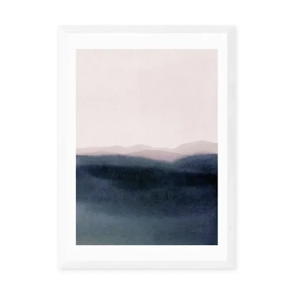 Dusk Scenery Wall Print - Navy