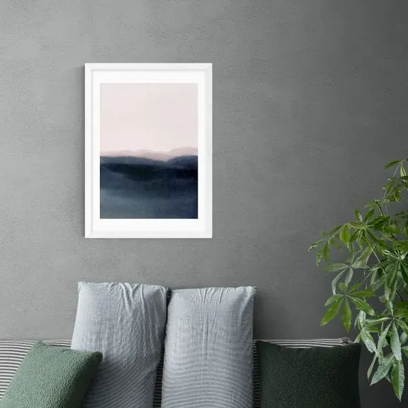 Dusk Scenery Wall Print - Navy