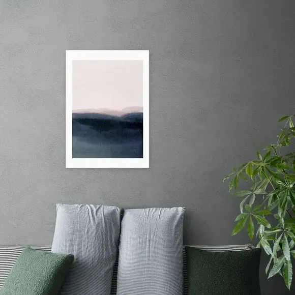 Dusk Scenery Wall Print - Navy image