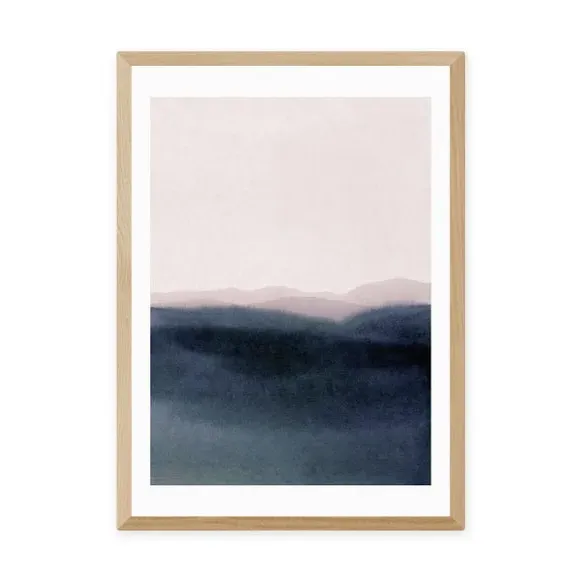Dusk Scenery Wall Print - Navy