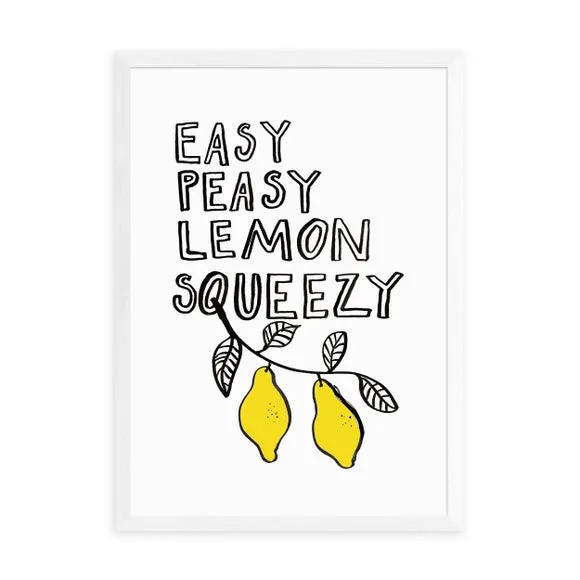 Easy Peasy Lemon Wall Print - Yellow