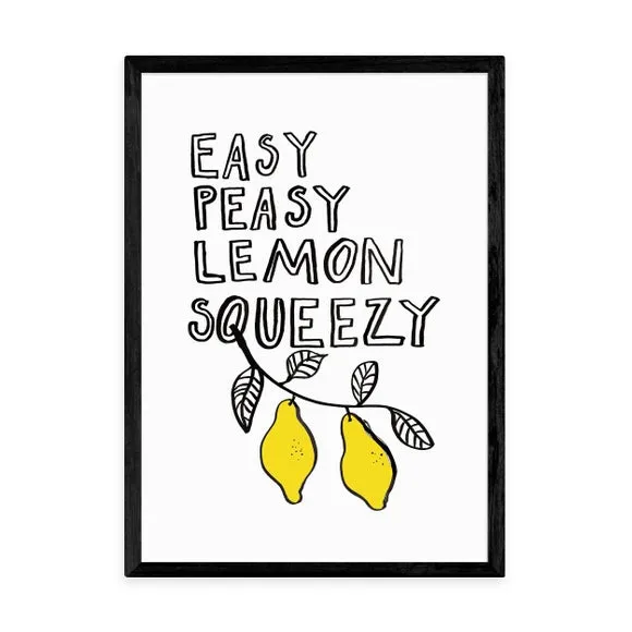 Easy Peasy Lemon Wall Print - Yellow