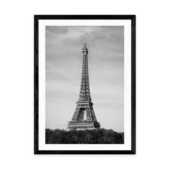 Eiffel Tower Wall Print - Black/White