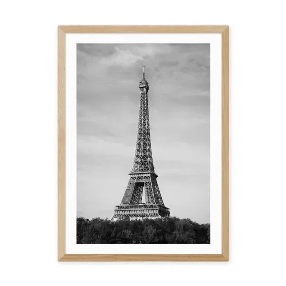 Eiffel Tower Wall Print - Black/White