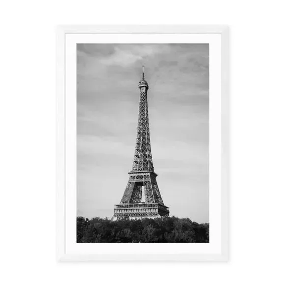 Eiffel Tower Wall Print - Black/White