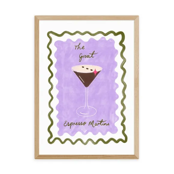 Espresso Art Print - Purple, Paper