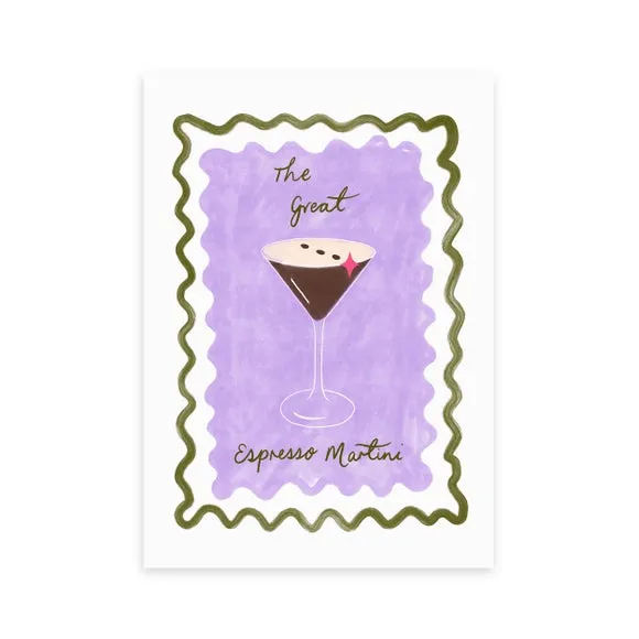 Espresso Art Print - Purple, Paper