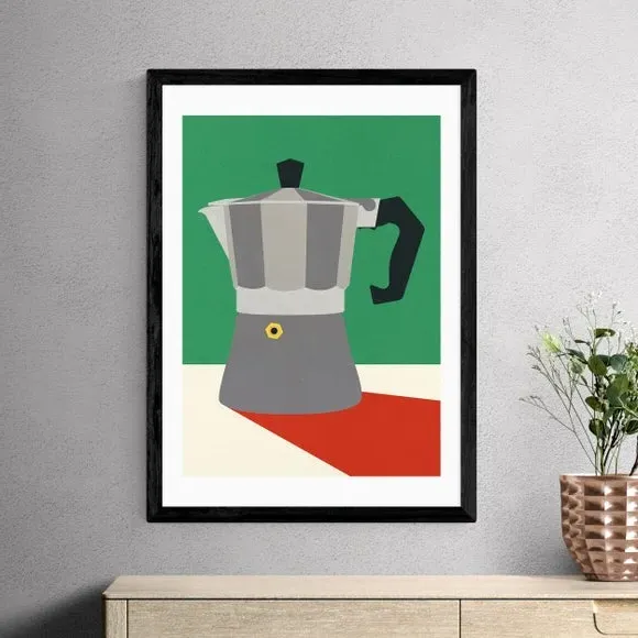 Espresso Italiano Wall Print - Green