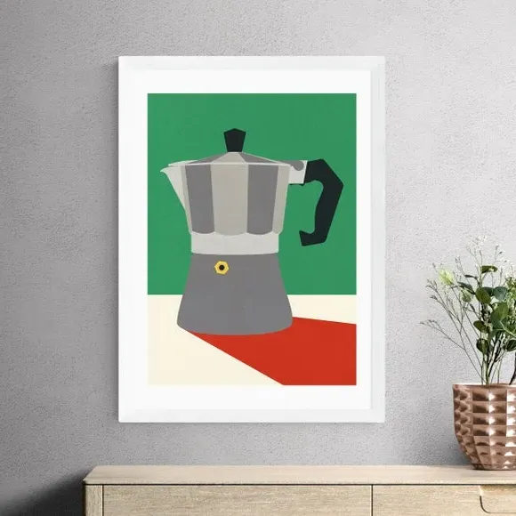 Espresso Italiano Wall Print - Green