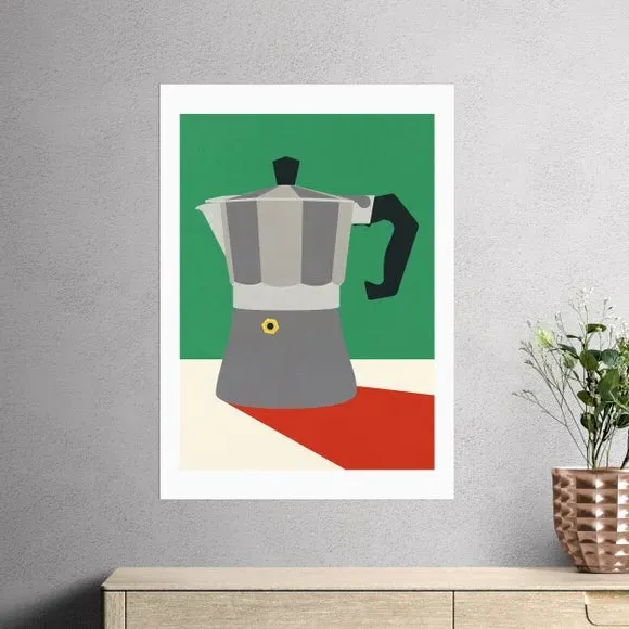 Espresso Italiano Wall Print - Green