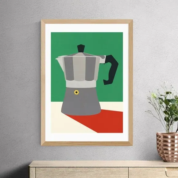 Espresso Italiano Wall Print - Green