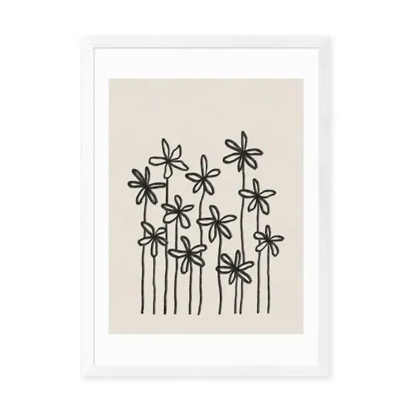 Field of Flowers Wall Print - Natural