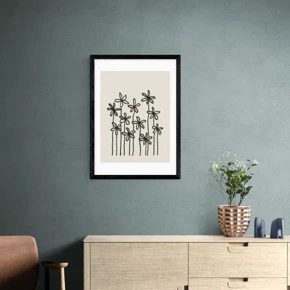 Field of Flowers Wall Print - Natural