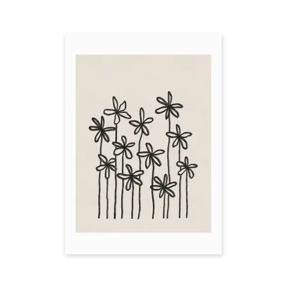 Field of Flowers Wall Print - Natural