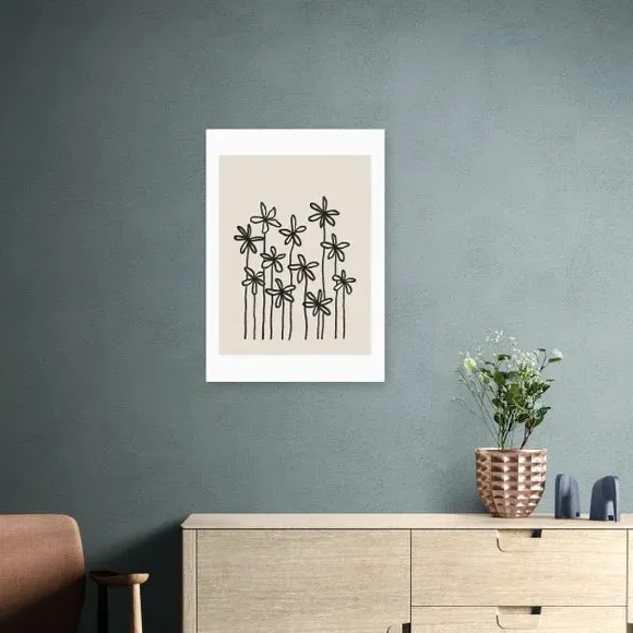 Field of Flowers Wall Print - Natural image