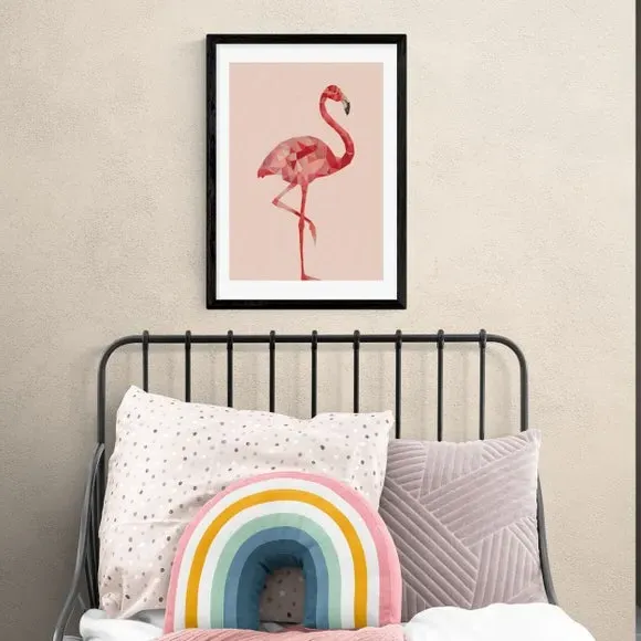 Flamingo Wall Print - Pink, Archival Paper