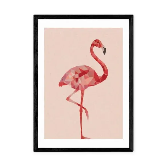 Flamingo Wall Print - Pink, Archival Paper