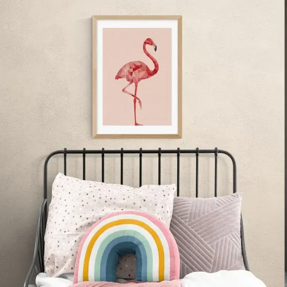 Flamingo Wall Print - Pink, Archival Paper