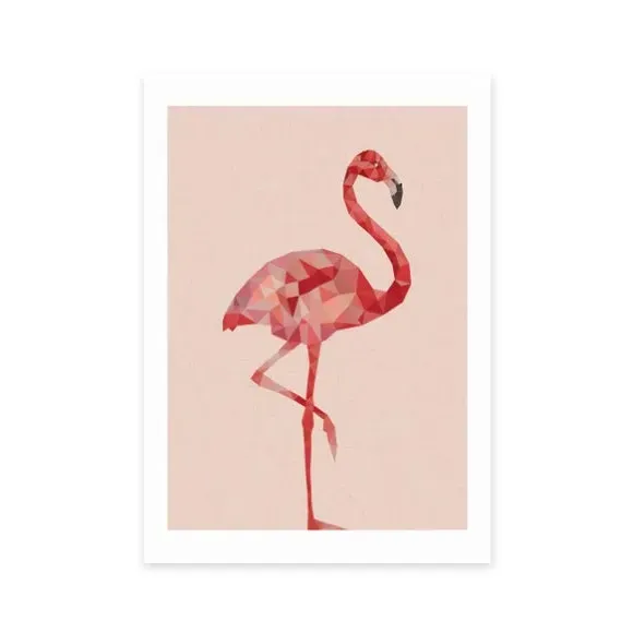 Flamingo Wall Print - Pink, Archival Paper image