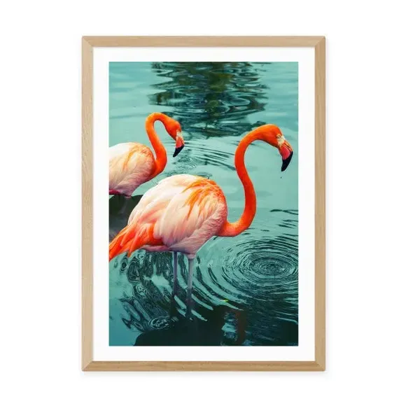 Flamingo Wall Print - Pink, Paper