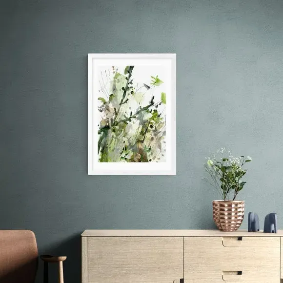 Floral Wall Print - Green, Archival Paper