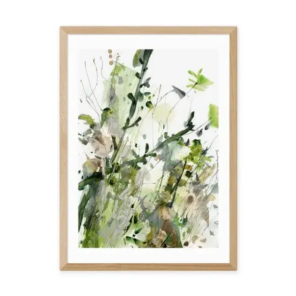 Floral Wall Print - Green, Archival Paper