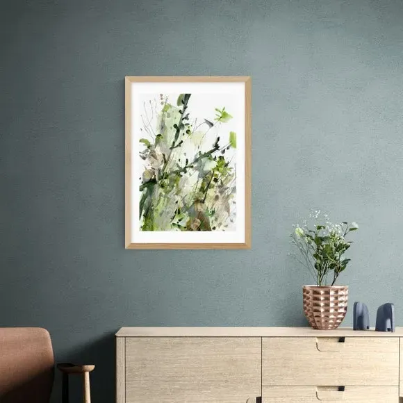 Floral Wall Print - Green, Archival Paper