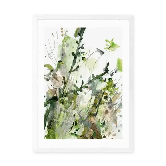 Floral Wall Print - Green, Archival Paper
