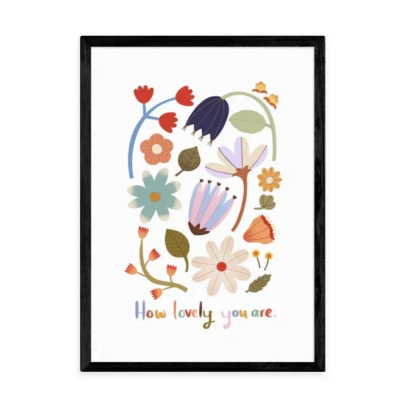 Floral Wall Print - Multicolor, Paper