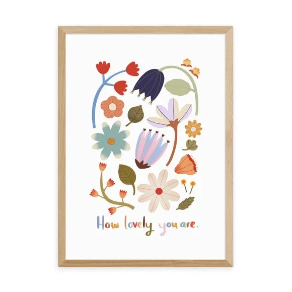 Floral Wall Print - Multicolor, Paper