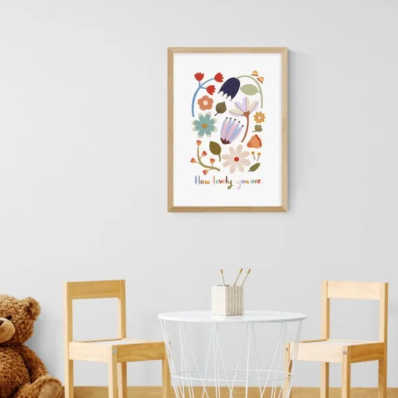 Floral Wall Print - Multicolor, Paper
