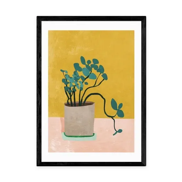 Floral Wall Print with Frame Options - Yellow