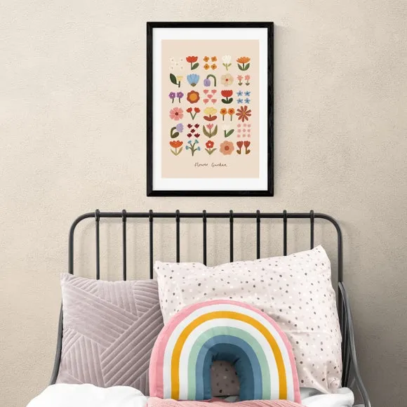 Flower Garden Wall Print - Pink, Paper