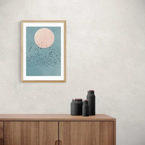 Fly Away Wall Print - Blue, Paper