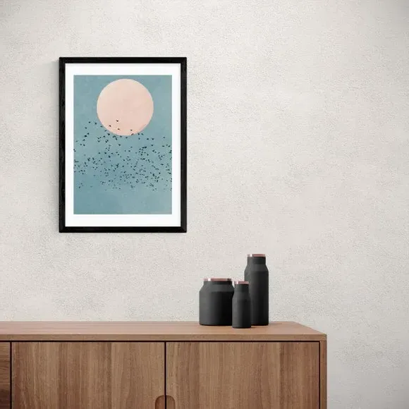 Fly Away Wall Print - Blue, Paper