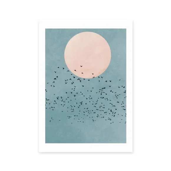 Fly Away Wall Print - Blue, Paper image