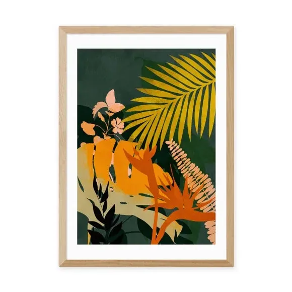 Foliage Floral II Wall Print - Green