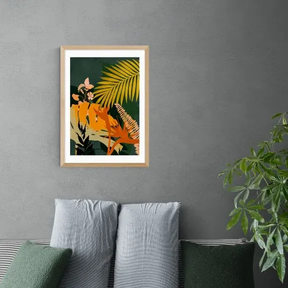 Foliage Floral II Wall Print - Green