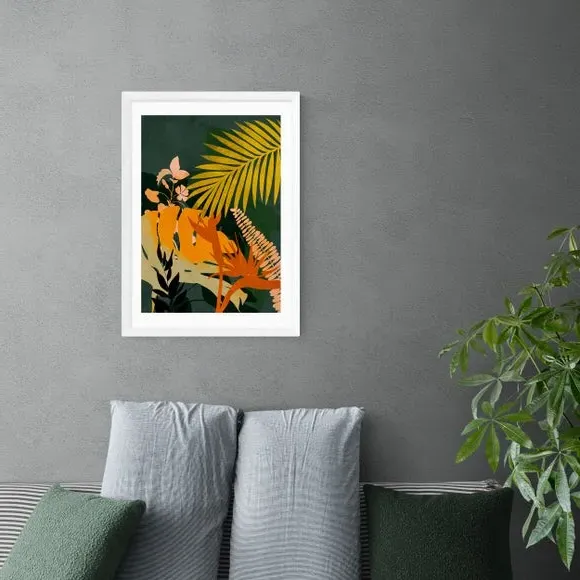 Foliage Floral II Wall Print - Green