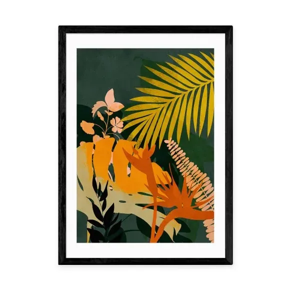 Foliage Floral Wall Print - Green