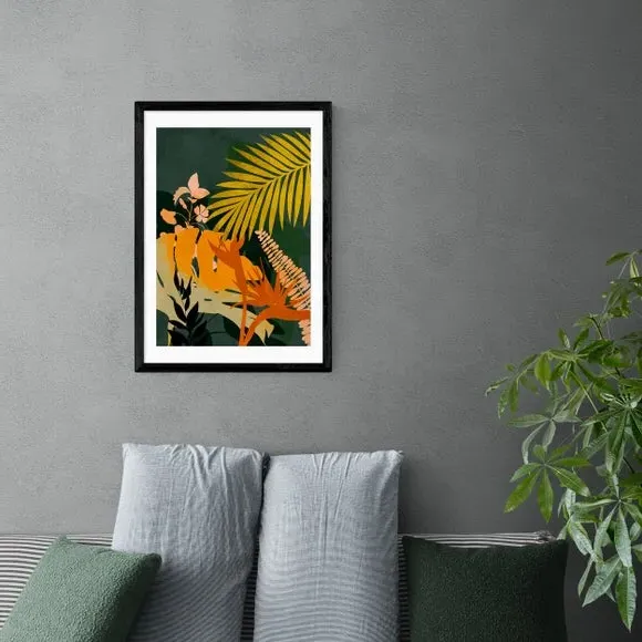 Foliage Floral Wall Print - Green