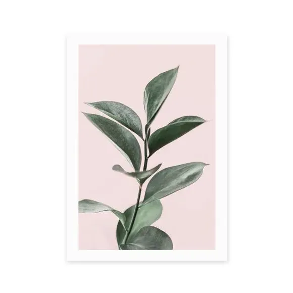 Foliage Wall Print - Pink, Archival Paper image