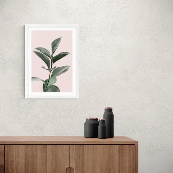 Foliage Wall Print - Pink, Archival Paper