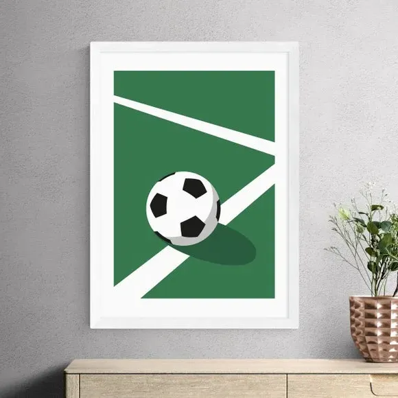 Football Wall Print - Green