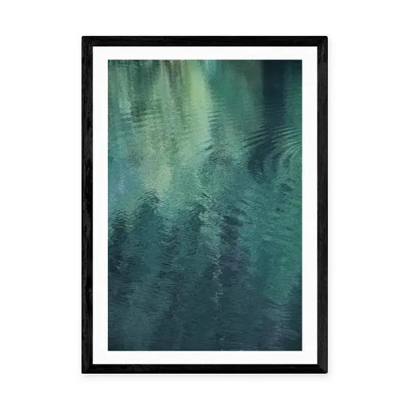 Forest Lake Wall Print - Blue, Archival Paper