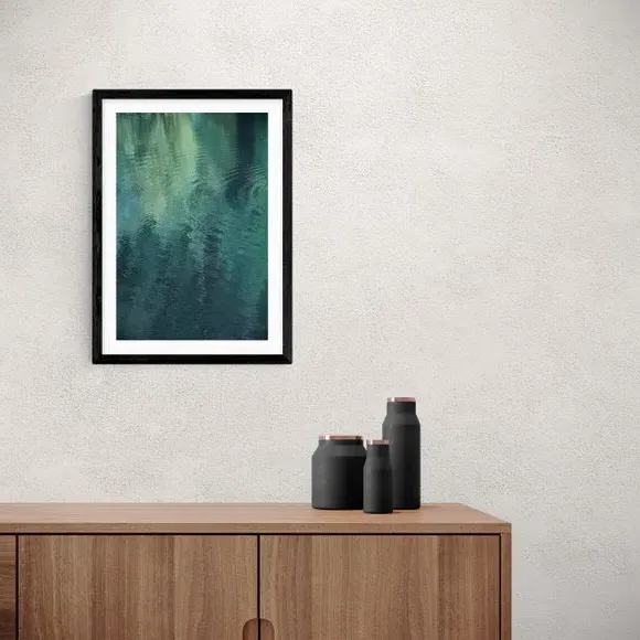Forest Lake Wall Print - Blue, Archival Paper