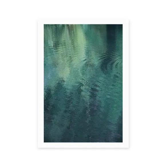 Forest Lake Wall Print - Blue, Archival Paper