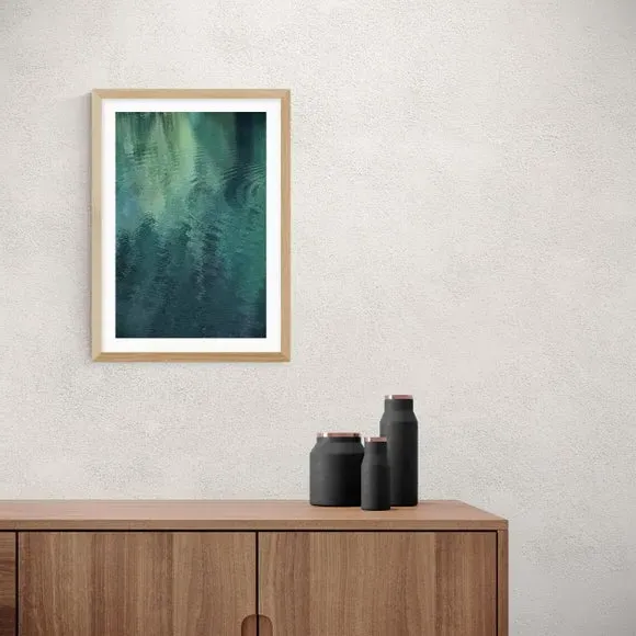 Forest Lake Wall Print - Blue, Archival Paper