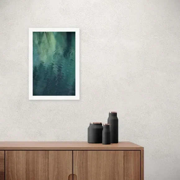 Forest Lake Wall Print - Blue, Archival Paper image